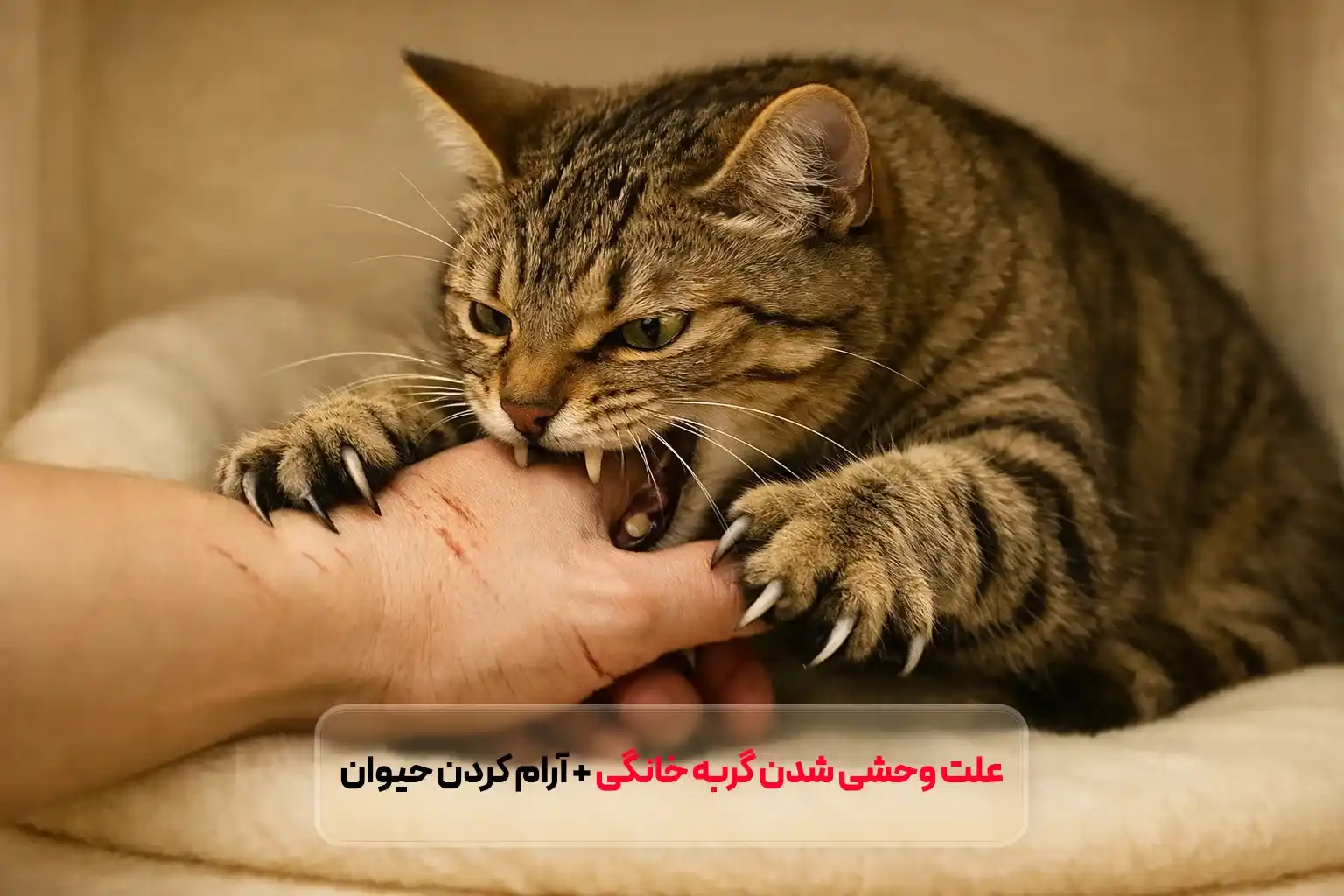 علت وحشی شدن گربه خانگی و روش‌های مؤثر آرام کردن گربه عصبانی