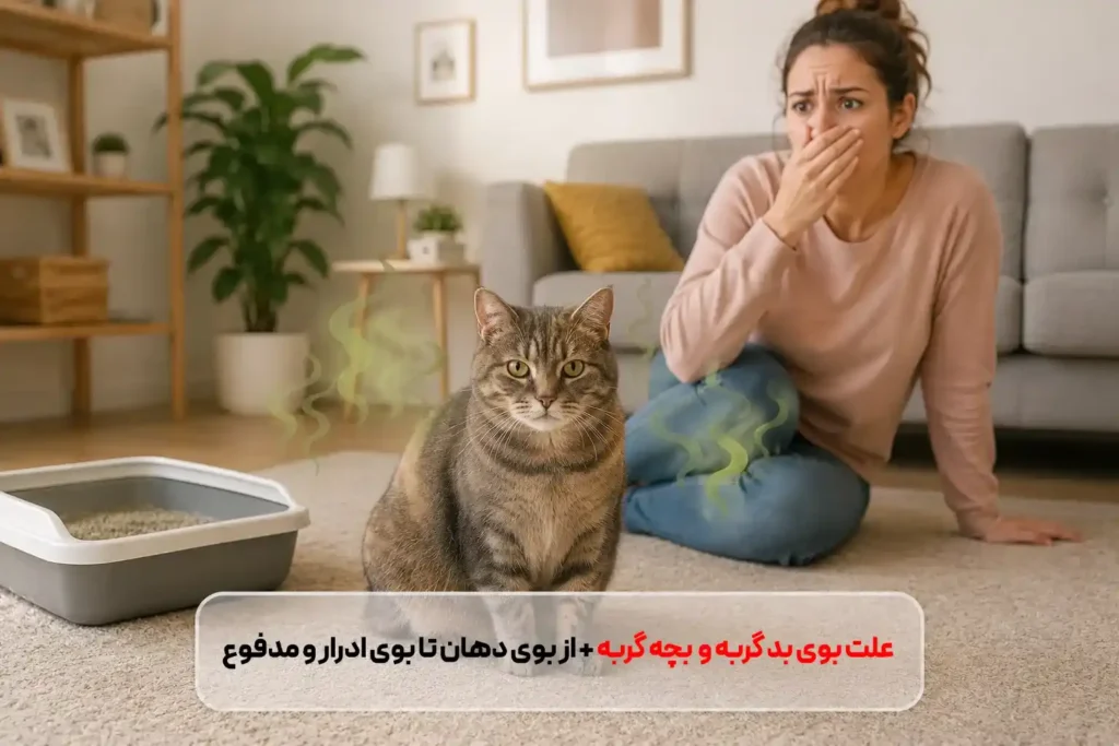علت بوی بد گربه و بچه گربه